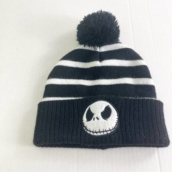 Disney Accessories - Nightmare Before Christmas Beanie Hat Tim Burton One Size Black and White